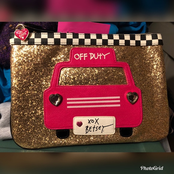 Betsey Johnson Handbags - BetseyJohnson Off Duty Checkered Taxi Cab Wristlet